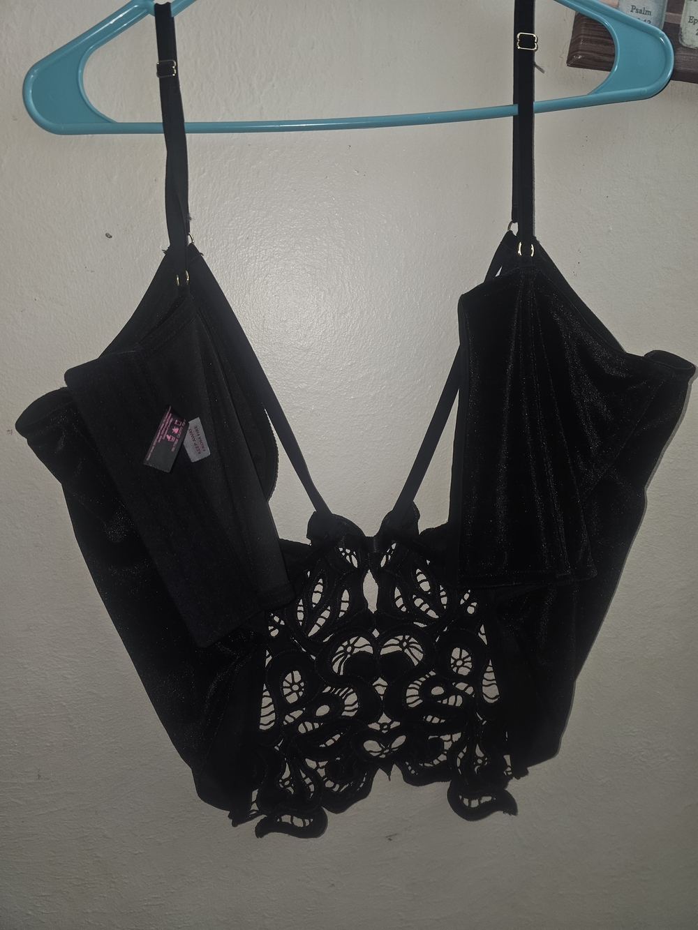 Dreamgirl Black Lace-Cut Bralette